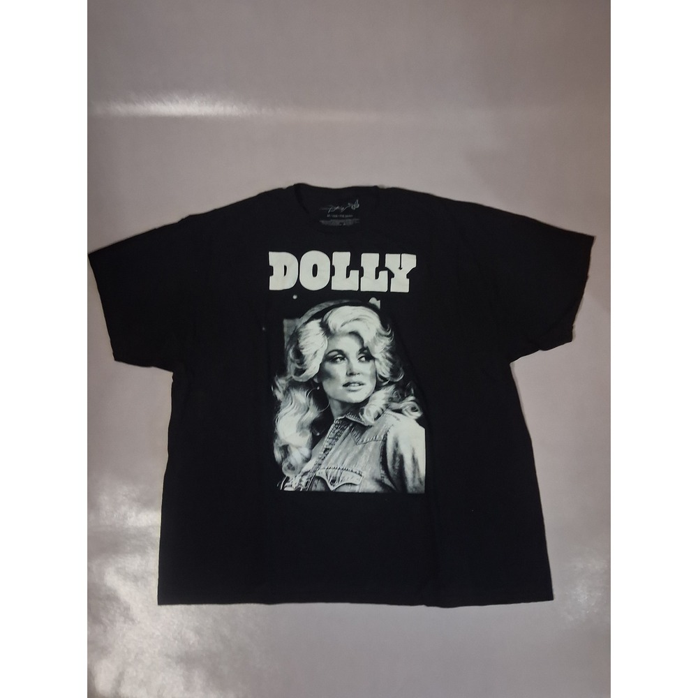 Dolly Parton Graphic T-Shirt Mens 2XL Black Country Music Portrait Cotton Tee
